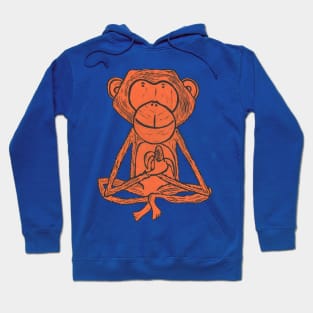 Cheeky Monkey, orange on purple Hoodie